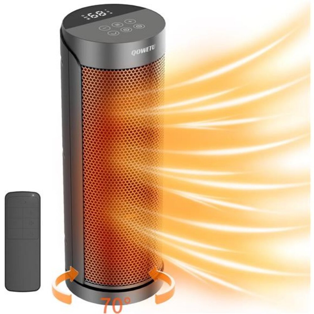 Portable Space Heater for Indoor with Remote - 70° Oscillating Electric Heater